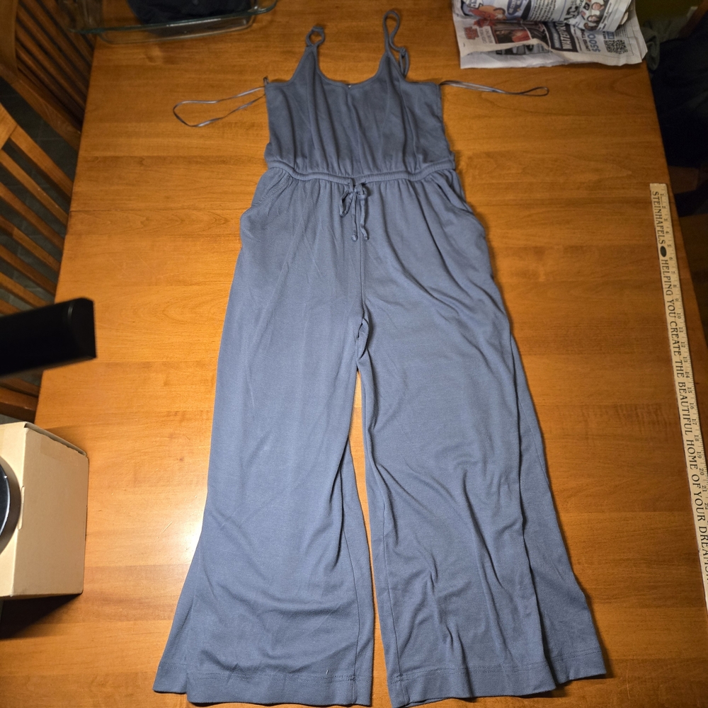Z Supply Charcoal Jumpsuit with Drawstring Waist